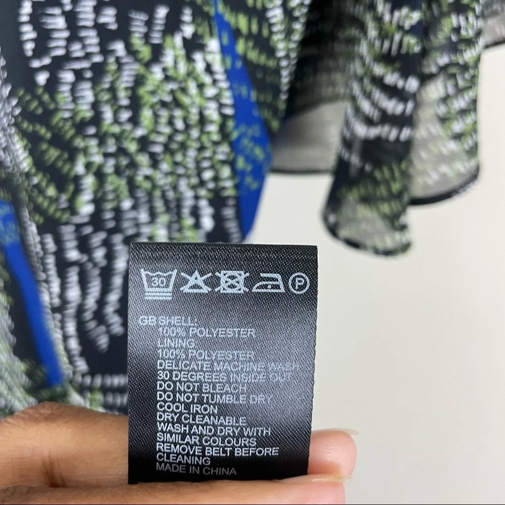 REISS Sophie Chiffon Mini Dress Green Jungle Print Green Size 0 - Picture 8 of 12